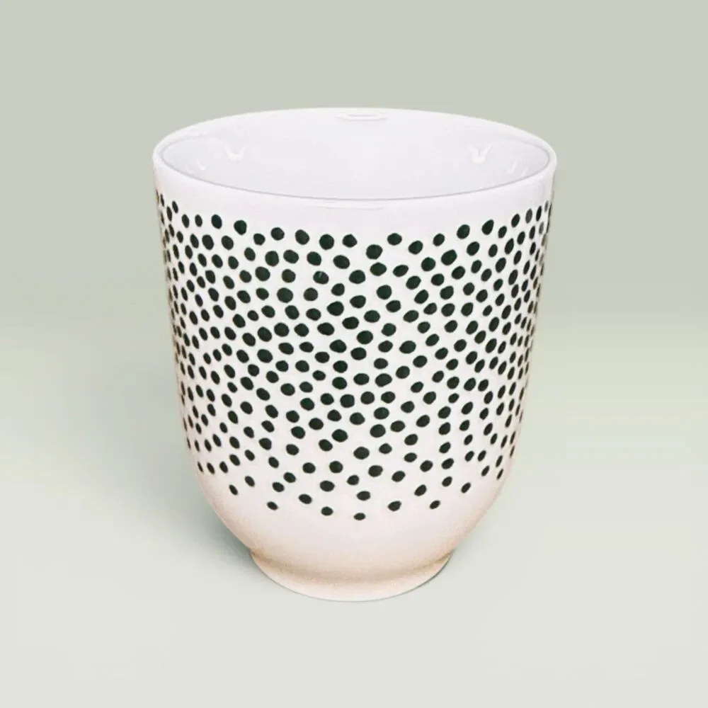 IKEA ENTUSIASM Green Pattern Cups Mugs Tumblers - Set Of 4 - Discontinued
